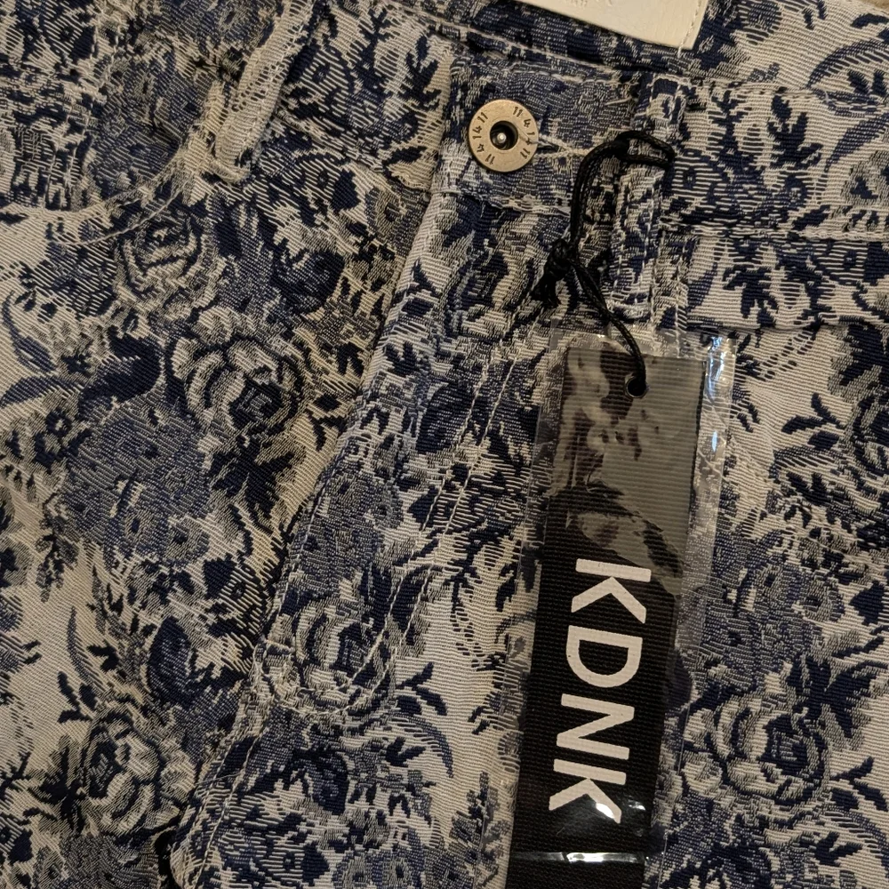 KDNK Tapestry Fringe Slim Flare Jeans Size 30 New
